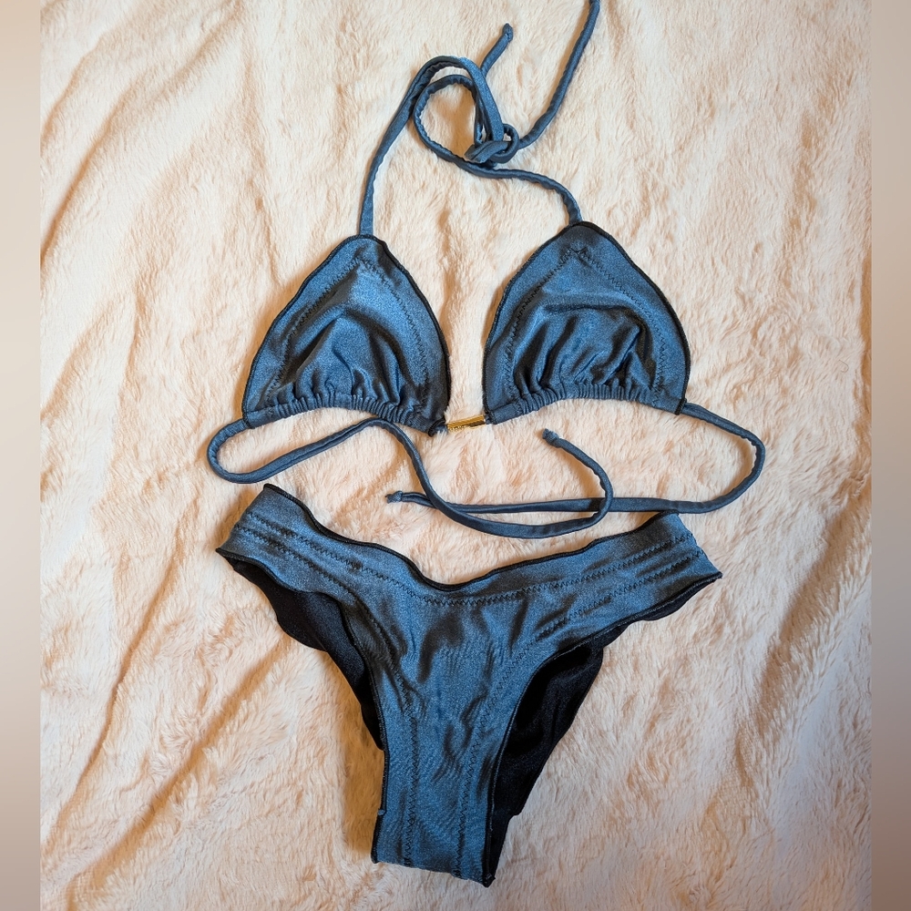 Blue Triangle Bikini Set
